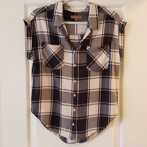 Jachs Girlfriend Plaid Button Down Shirt S